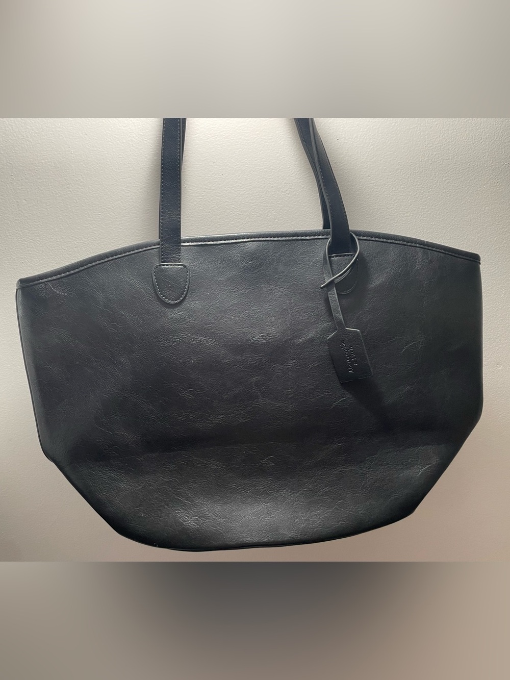 Abercrombie & Fitch Black Vegan Leather Weekender Tote